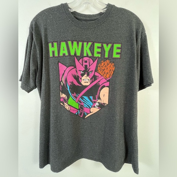 Marvel Men's Dark Gray Neon Hawkeye Graphic T-Shirt, sz MD - Picture 1 of 8